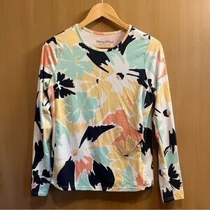 Hang Ten Women's S Sun Tee UPF 50+ Floral Quick Dry Surf Swim Rashguard Shirt